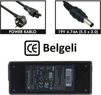 Nivatech BC953 Samsung 19V 4,74A (5,5*3,0mm) Notebook Adaptör
