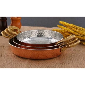 Emr Bakır Yumurta Sahanı - Bakır Sahan Tava  3 Lü