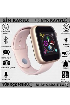 SMART BEST Smart Berry Kız Çocuk Pembe Akıllı Saati Btk Kayıtlı Sim Kartlı Kayıtlı Kameralı