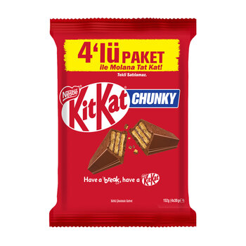 Kitkat Chunky Sütlü Çikolatalı Gofret 4 x 38 G