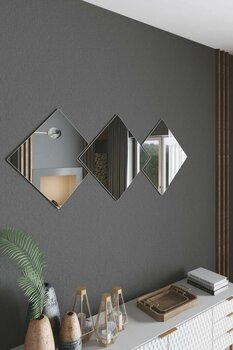 Mirror Art Dekoratif Duvar Aynası 3 Kare Parçalı