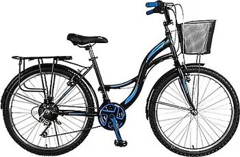 Tunca Kanyon 26 Jant Sepetli Bagajlı Çamurluklu Şehir Bisikleti Mavi / Siyah