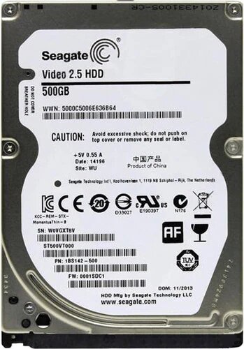 Seagate Video ST500VT000 500 GB 5400 RPM 100 MB/s 5.6 ms Harddisk