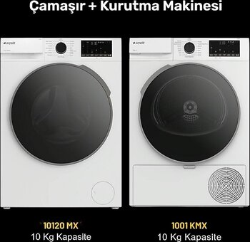 Arçelik 10120 Mx 10 KG Çamaşır Makinesi - 1001 Kmx Kurutma Makinesi