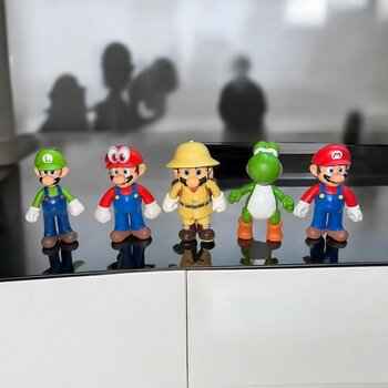 Super Mario 5li Karakter Set Süper Mario Biblo Seti Süper Mario Karakterleri Süper Mario Oyuncakları - Renkli