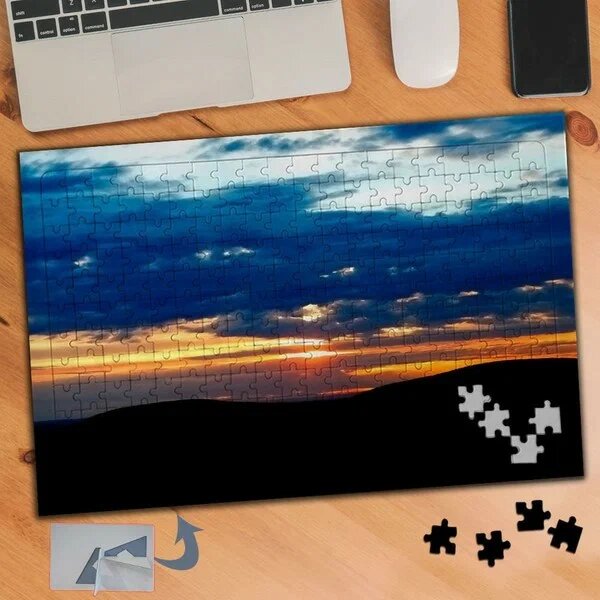 Asilmeydan Gün Batımında Mavi Turuncu Gök 240 Parça Puzzle Yapboz