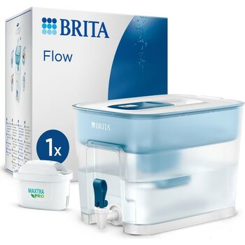 BRITA Flow 1x Maxtra Pro All-In-1 Filtreli Su Arıtma Sebili - 8,2 lt - Beyaz