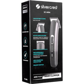 Silver Crest Sc-2454 1 Ayarlanabilir Taraklı Şarjlı Saç Sakal Kesme Tıraş Makinesi Siyah
