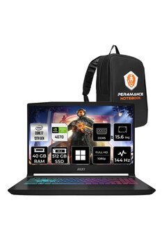 MSI KATANA 15 B13VGK i7 13620H 40GB 512GB SSD RTX4070/8GB 15.6 FHD 144Hz W11P Gaming Laptop  PER4 Çanta