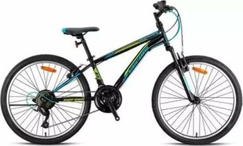 Geroni Mars 24 Mat Siyah-Lime/Mavi Dağ Bisikleti