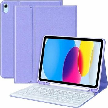 Fogy iPad Air 11 İnç M2 Çipli 6.Nesil 2024 Case Uyumlu Bluetooth Türkçe Q Klavyeli Kılıfı - Lila