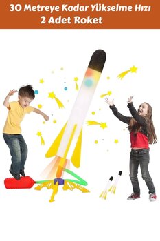 YILDIRIM OYUNCAK Air Rocket Oyuncak 2 Roket Ve Havalı Roketatar Tekli Açık Hava Oyuncağı