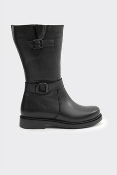 Hakiki Deri Düz Taban Kadın Çizme - 38 - Siyah