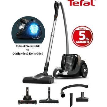 Tefal Olağanüstü Verimlilik ve Üstün Sessizlik Performansı  Silence Force Cyclonic Toz Torbasız Elektrikli Süpürge + Hav&yün Temizleyici - Siyah