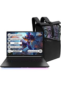 Asus Rog Strix Scar 18 G835lw-sa129 Ultra 9 275hx 18" 64 GB RAM 2 TB SSD Rtx5080 16 GB FreeDOS Laptop-BP4701 Çanta