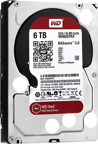 Western Digital Red WD60EFAX 6 TB 5400 RPM 180 MB/s Harddisk