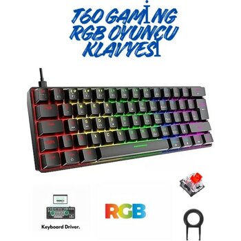 ATAsoft T60 Kırmızı  Switch Mekanik Klavye Kablolu Gaming Oyuncu Klavyesi