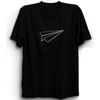 Kağıt Uçak, Paper Airplane, Plane Siyah 3XL Kısa Kol Tişört