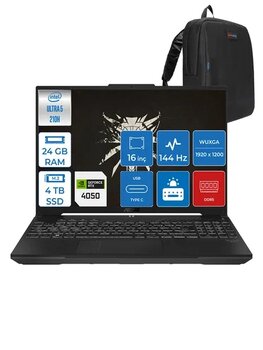 Asus Tuf Gaming F16 Fx607vu Intel Core Ultra 5 210H 24Gb Ddr5 4Tb Ssd 6Gb/Rtx4050/140W Freedos 16" Fhd+ 144Hz Ips Taşınabilir Bilgisayar Fxrl141f08 + Zettaçanta