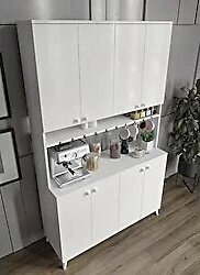 Mufi WooD %100 MDF Kahve Köşesi Mutfak Dolabı Kiler Dolabı Çok Amaçlı Dolap 8 Kapaklı Dolap