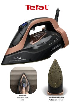 TEFAL 3200W Akıllı Ultimate Power 300gr ŞOK Buharlı Ütü-Otomatik Kapanma,Durilium Airglide AutocleanD
