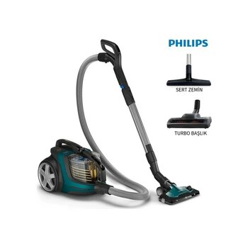 Philips Marathon Ultimate 899 W Toz Torbasız Turbo Başlıklı Elektrikli Süpürge, Powercyclone 10, Triactive Ultra LED Başlık - Siyah