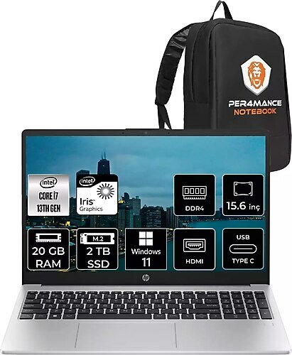 HP 250 G10 8A541EA 15.6 inç Intel Core i7 1355U 20 GB 2 TB SSD Intel Graphics Windows 11 Home