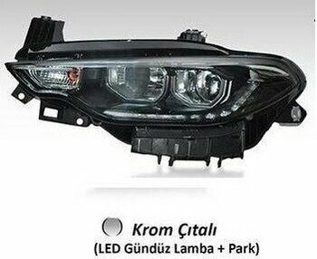 Ayfar Far Motorlu Sol fiat Egea 2016-2020 Krom Çıtalı led Drl+Park 52145166 101135 Ayfar