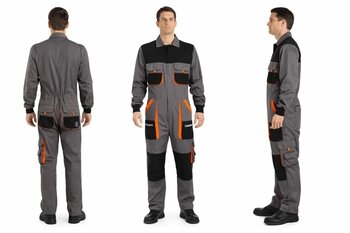 Orange Safety Titan Pro Bütün İş Tulumu Gri