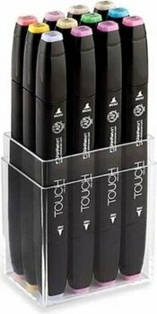 Touch Twin Marker Pastel renkler 12'li çift uçlu fine ve medium Marker Seti