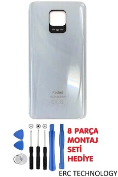 ERCTECH Xiaomi Redmi Note 9 Pro/note 9s Arka Cam Kapak Batarya Pil Kapağı + Montaj Set Beyaz
