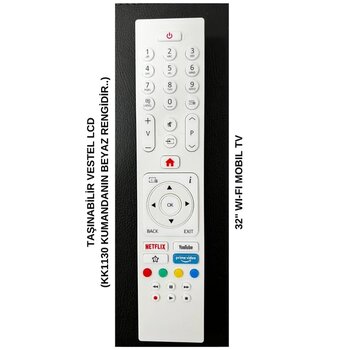 Vestel 32" Wı-Fı Mobıl Tv (Taşınılabilir Tv) - Beyaz=Kk1130