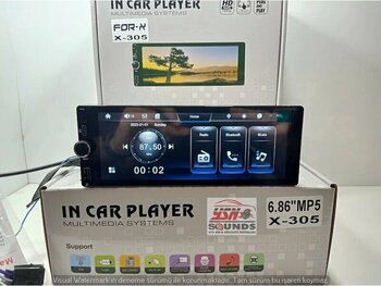For-x Ekranlı Teyp 6,86 Bluetooth, Usb, Aux, Sd Card For-x X-305 Park Kamerası Hediyeli