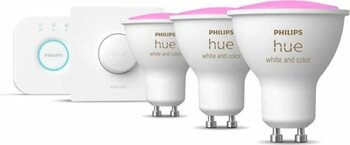 Philips HueWCA 4.3W GU10 Renkli Spot Akıllı Ampul 3'lü Başlangıç Seti (Butonlu)