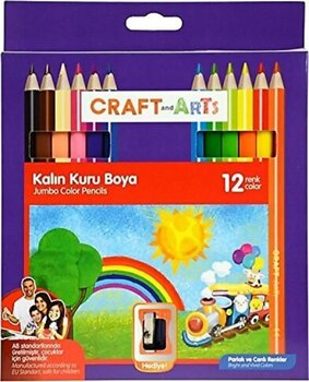 Craft and Arts Jumbo 12'li 12 Renk Kuru Boya Seti