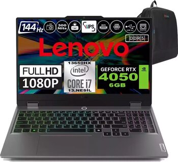 Lenovo Loq 15IRX9 Intel Core I7 13650HX Ddr5 96GB 2tb SSD Rtx 4050 6gb 300NITS 15.6" 144Hz Fhd Freedos Taşınabilir Bilgisayar 83DV0117TRF15 + Zetta Çanta