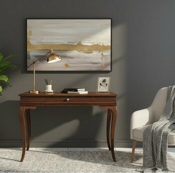 Wooding Mobilya 110 cm Masif Rustik Koyu Ceviz Çalışma Masası - 110x70