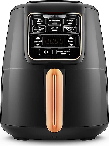 Karaca Air Pro Cook XL 2 in 1 Konuşan 4 lt 1550 W Black Copper Airfryer Yağsız Fritöz