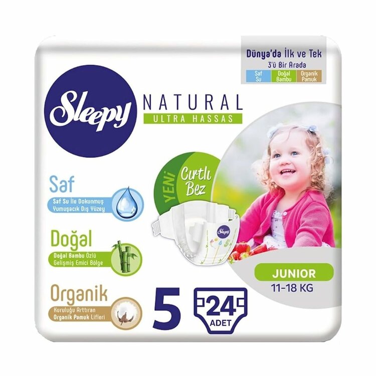 Sleepy Natural Bebek Bezi 5 Numara Junior 24 Adet 11-18 Kg