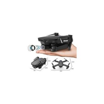 Junglee Hd Çift Kameralı Wifi Profesyonel Drone LED Işıklı Katlanabilir Drone Şarjlı Uzaktan Kumandalı - Siyah