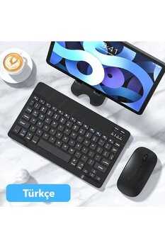 DUHALINE Xiaomi Redmi Pad Pro 12.1\" Tablet İçin Uyumlu Slim Şarjlı Türkçe Bluetooth Klavye ve Mouse Seti