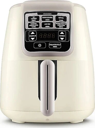 Karaca Air Pro Cook XL 2 in 1 Konuşan 4 lt 1550 W Iconic Beige Airfryer Yağsız Fritöz