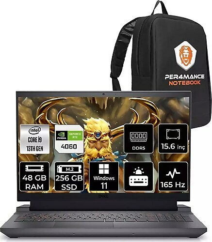 Dell G15 5530 G55302401017U 15.6 inç Intel Core i9 13900HX 48 GB 256 GB SSD NVIDIA GeForce RTX 4060 Windows 11 Home