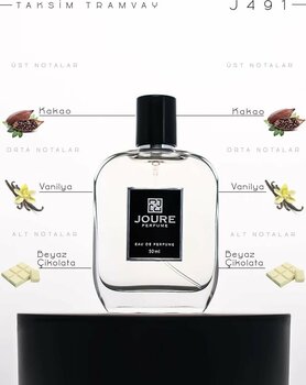 Joure J491 - Kakao Vanilya Beyaz Çikolata Kokulu 50ml Kalici Edp Unisex Parfüm