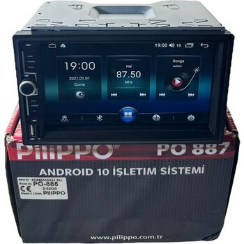 Pilippo 7'' Profosyonel Android Universal Double Teyp - Siyah