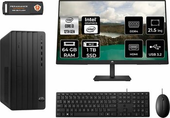 Hp Pro Tower 290 G9 Ma1ead048 İ3 12100 64gb Ram 1tb Ssd 21.5" Fdos Masaüstü Pc