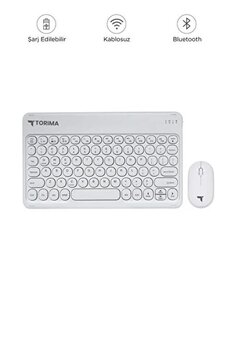 Torima Tmk-08 Beyaz Kablosuz Bluetooth Klavye Mouse Seti