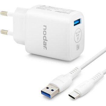 Skygo Type-C Qc 3.0 Hızlı Şarj Seti 18W 3.4A USB Adaptörlü - Beyaz ND1010 - Standart - Çok Renkli