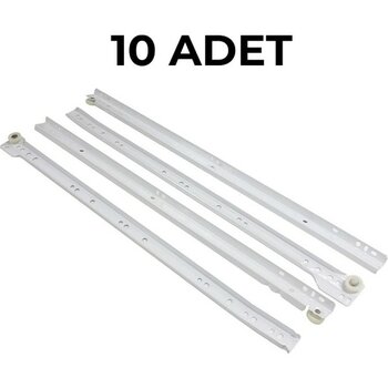 Samet Çekmece Rayı 25CM Beyaz Dolap Çekmece Rayı Takımı 10 Takım - 10 Adet