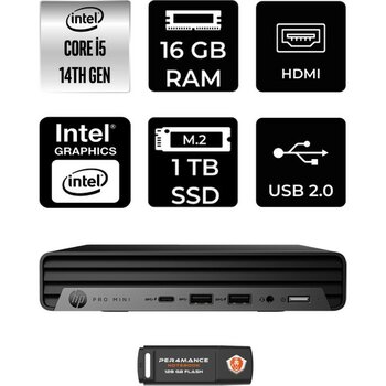 HP Pro Mini 400 G9 i5 14500T Mini PC 16GB RAM 1TB SSD Win11 Pro + Per4 USB 937R4EAPN388 - Windows 11 Pro